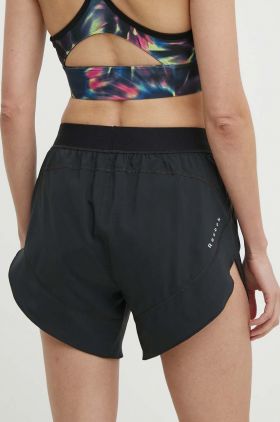 Reebok pantaloni scurți de alergare culoarea negru, neted, high waist, 100075409