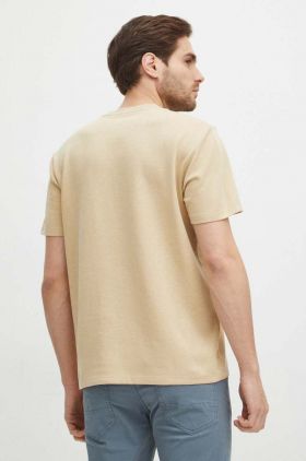 Medicine tricou din bumbac barbati, culoarea bej, cu imprimeu