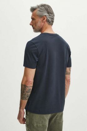 Medicine tricou din bumbac barbati, culoarea albastru marin, cu imprimeu