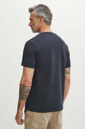 Medicine tricou din bumbac barbati, culoarea albastru marin, cu imprimeu