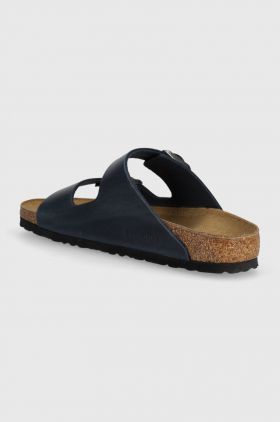 Birkenstock slapi de piele Arizona femei, culoarea albastru marin, 1027072