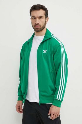 adidas Originals bluza barbati, culoarea verde, cu imprimeu, IU0762