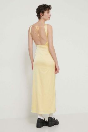 Abercrombie & Fitch rochie culoarea galben, maxi, drept