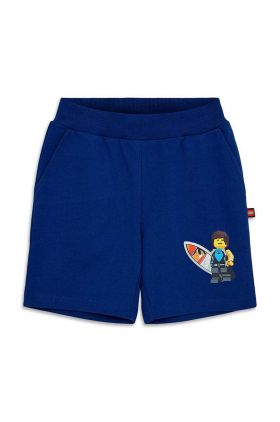 Lego pantaloni scurți din bumbac pentru copii culoarea albastru marin