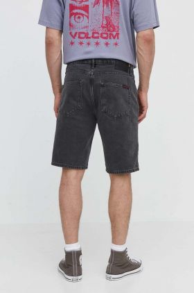 Superdry pantaloni scurti jeans barbati, culoarea gri