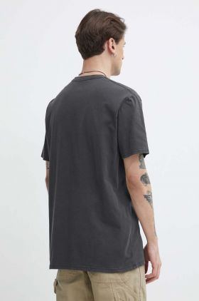 Volcom tricou din bumbac barbati, culoarea gri, cu imprimeu