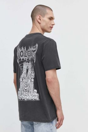 Volcom tricou din bumbac barbati, culoarea gri, cu imprimeu