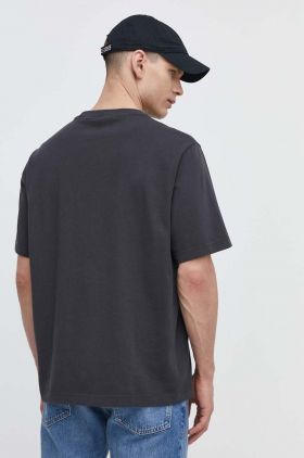 Abercrombie & Fitch tricou din bumbac barbati, culoarea gri, cu imprimeu