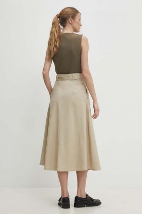 Answear Lab fusta culoarea bej, midi, evazati