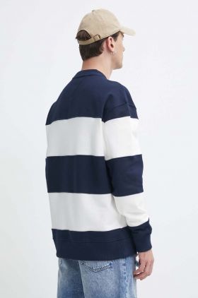 Tommy Jeans hanorac de bumbac bărbați, culoarea bleumarin, cu model, DM0DM18623