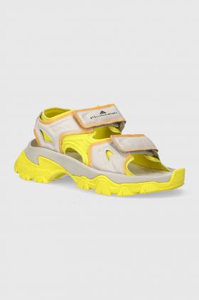 adidas by Stella McCartney sandale Hika femei, culoarea galben, cu platforma, IF1534