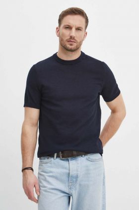 BOSS tricou bărbați, culoarea bleumarin, uni, 50511762