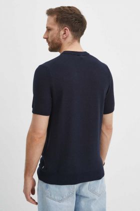 BOSS tricou bărbați, culoarea bleumarin, uni, 50511762