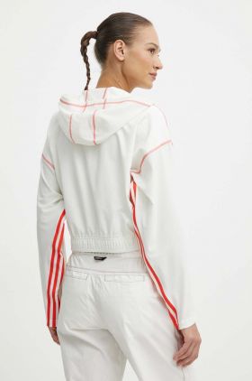 adidas geaca femei, culoarea bej, de tranzitie, oversize