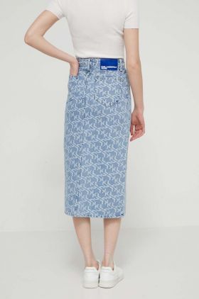 Karl Lagerfeld Jeans fusta jeans midi, drept