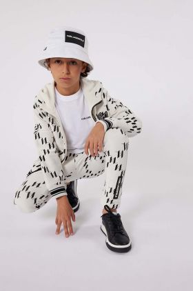 Karl Lagerfeld pantaloni de trening din bumbac pentru copii culoarea bej, modelator