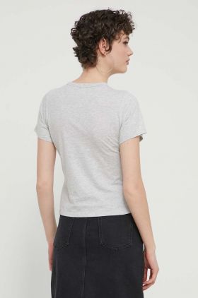 Abercrombie & Fitch tricou din bumbac femei, culoarea gri