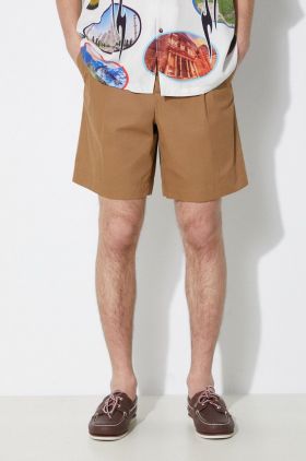 A.P.C. pantaloni scurti din bumbac short crew culoarea maro, COGXS-H10198