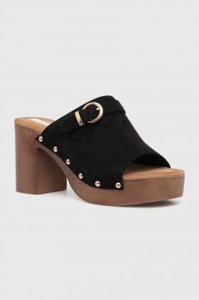 Answear Lab papuci femei, culoarea negru, cu toc drept