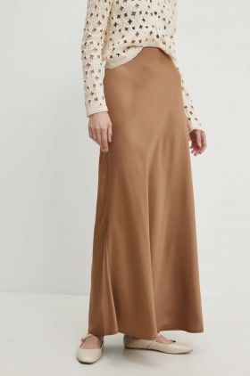 Answear Lab fusta culoarea maro, maxi, evazati