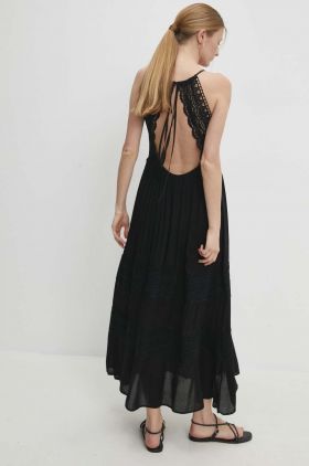 Answear Lab rochie culoarea negru, midi, evazati