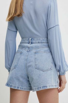 Answear Lab pantaloni scurti jeans femei, neted, high waist