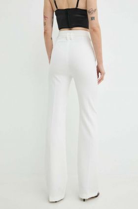 Nissa pantaloni femei, culoarea alb, evazați, high waist, P14813