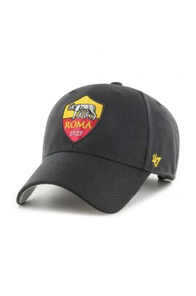 47brand șapcă de baseball din bumbac AS Roma culoarea negru, cu imprimeu, ITFL-MVP01WBV-BKH