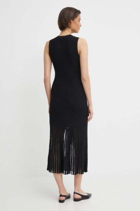 Dkny rochie culoarea negru, midi, mulata, P4BUAN36