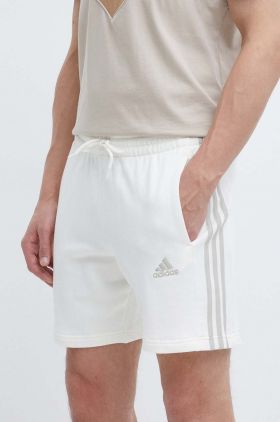 adidas pantaloni scurti din bumbac culoarea bej, IS1344