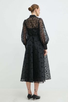 Nissa rochie culoarea negru, maxi, evazați, RC14863