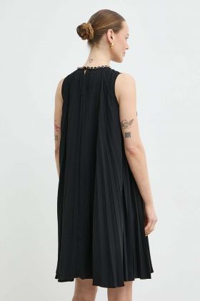 Nissa rochie culoarea negru, mini, evazați, RC14842