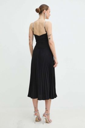 Nissa rochie culoarea negru, midi, evazați, RS14816