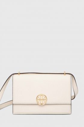 Tory Burch poseta de piele Miller Shoulder Bag culoarea alb, 154703.250