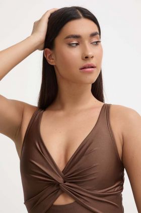 Dkny costum de baie dintr-o bucată culoarea maro, cupa usor rigidizata, DI4MS518