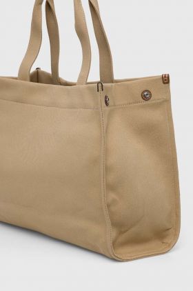 Tory Burch poseta Ella Canvas Tote culoarea bej, 148792.275