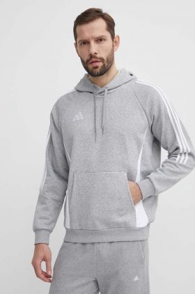 adidas Performance bluză trening Tiro 24 culoarea gri, cu glugă, melanj, IR7545