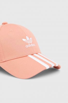 adidas Originals șapcă de baseball din bumbac culoarea portocaliu, cu imprimeu, IS4626