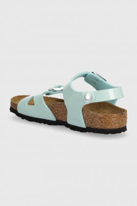 Birkenstock sandale copii Rio Kids BF Patent culoarea turcoaz