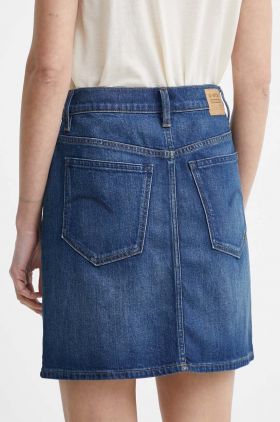 G-Star Raw fusta jeans culoarea albastru marin, mini, drept