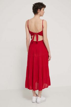 Hollister Co. rochie culoarea rosu, midi, evazati