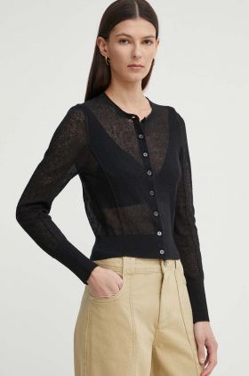 AERON cardigan cu amestec de in CONSTANT culoarea negru, light, AW24RSPU237489