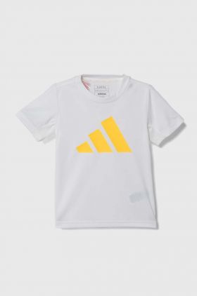 adidas tricou copii culoarea alb, cu imprimeu