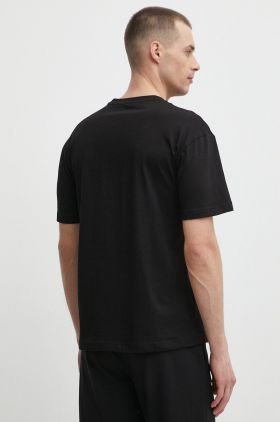 EA7 Emporio Armani tricou din bumbac barbati, culoarea negru, cu imprimeu