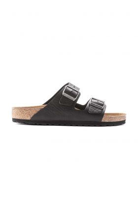 Birkenstock slapi de piele Arizona barbati, culoarea negru