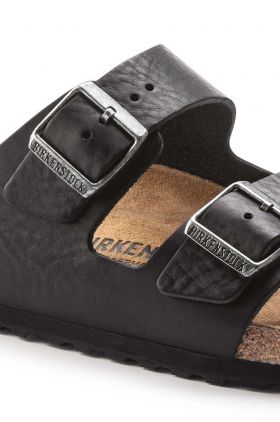 Birkenstock slapi de piele Arizona barbati, culoarea negru