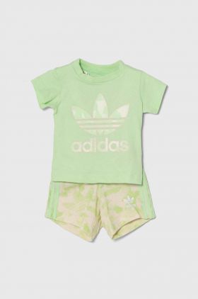 adidas Originals set de bumbac pentru copii culoarea verde