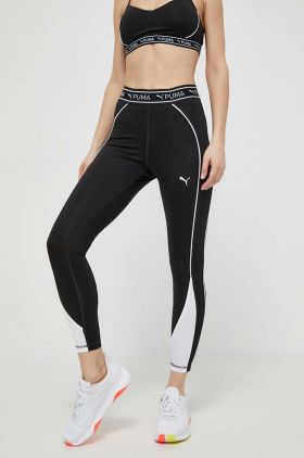 Puma leggins de antrenament Fit culoarea negru, cu model, 525027