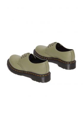 Dr. Martens pantofi de piele 1461 femei, culoarea verde, cu toc plat, DM31696357