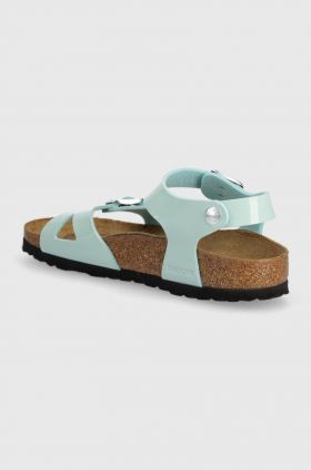 Birkenstock sandale copii Rio Kids BF Patent culoarea turcoaz